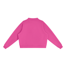 Load image into Gallery viewer, Winchester Script Mockneck Sweatshirt | Oversized Cropped Pullover, Pink & Red