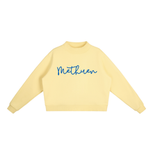 Load image into Gallery viewer, Methuen Script Mockneck Sweatshirt | Black & Blue