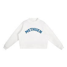 Load image into Gallery viewer, Methuen Varsity Mockneck Sweatshirt | White & Blue