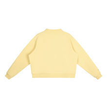 Load image into Gallery viewer, Andover Script Mockneck Sweatshirt | Oversized Cropped Pullover, Butter &amp; Navy
