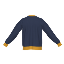 Load image into Gallery viewer, Andover Pennant Crewneck Sweatshirt | Ringer Trim Pullover, Navy &amp; Gold
