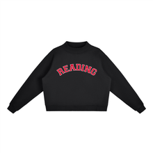 Load image into Gallery viewer, Reading Varsity Mockneck Sweatshirt | Black &amp; Red
