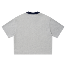 Load image into Gallery viewer, Andover Navy Script Unisex Heavyweight Boxy T-Shirt
