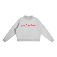 Load image into Gallery viewer, North Andover Script Mockneck Sweatshirt | Grey &amp; Red
