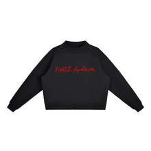 Load image into Gallery viewer, North Andover Script Mockneck Sweatshirt | Black
