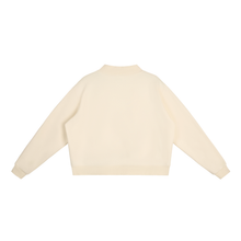 Load image into Gallery viewer, Methuen Varsity Mockneck Sweatshirt | Cream &amp; Blue
